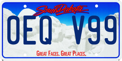 SD license plate 0EQV99
