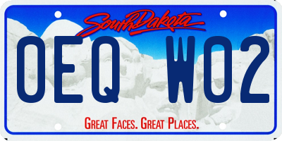 SD license plate 0EQW02