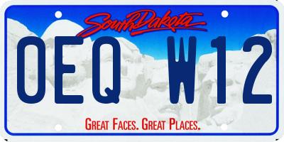 SD license plate 0EQW12