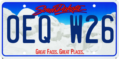 SD license plate 0EQW26