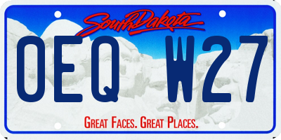 SD license plate 0EQW27