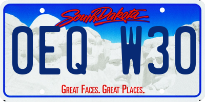 SD license plate 0EQW30