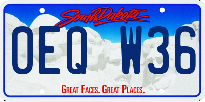 SD license plate 0EQW36