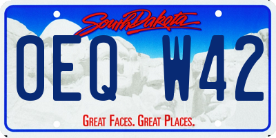SD license plate 0EQW42