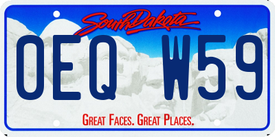 SD license plate 0EQW59