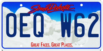 SD license plate 0EQW62