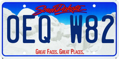 SD license plate 0EQW82