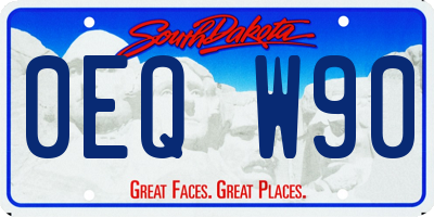 SD license plate 0EQW90