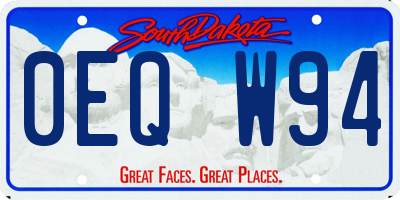 SD license plate 0EQW94