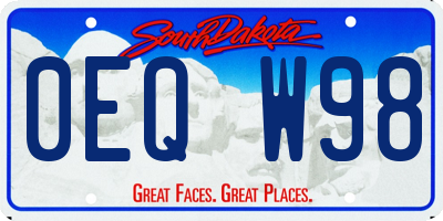 SD license plate 0EQW98