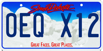 SD license plate 0EQX12