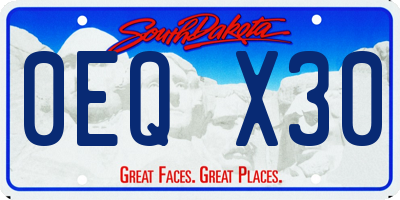 SD license plate 0EQX30