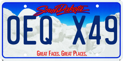 SD license plate 0EQX49