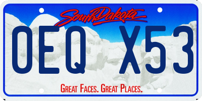 SD license plate 0EQX53