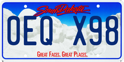 SD license plate 0EQX98