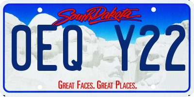 SD license plate 0EQY22