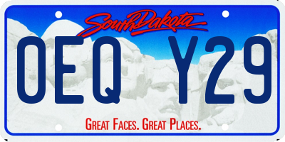 SD license plate 0EQY29