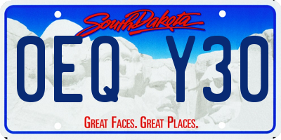 SD license plate 0EQY30