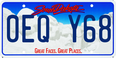 SD license plate 0EQY68