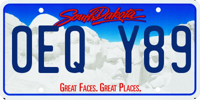SD license plate 0EQY89