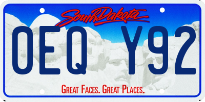 SD license plate 0EQY92