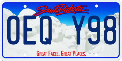 SD license plate 0EQY98