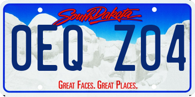 SD license plate 0EQZ04