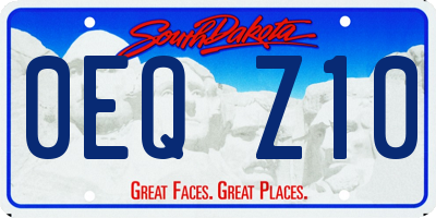 SD license plate 0EQZ10