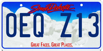 SD license plate 0EQZ13