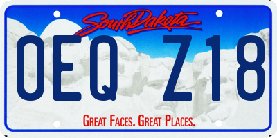 SD license plate 0EQZ18