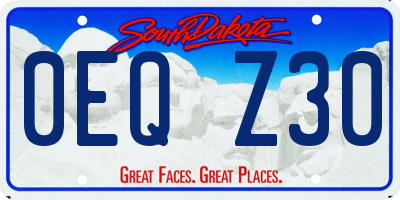SD license plate 0EQZ30
