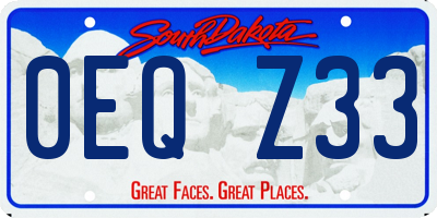 SD license plate 0EQZ33