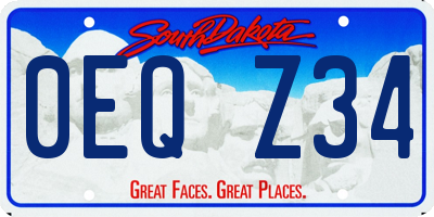 SD license plate 0EQZ34