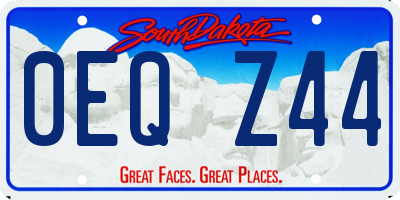 SD license plate 0EQZ44