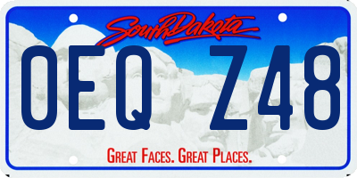 SD license plate 0EQZ48