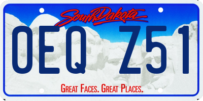 SD license plate 0EQZ51