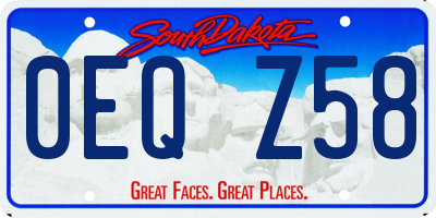SD license plate 0EQZ58