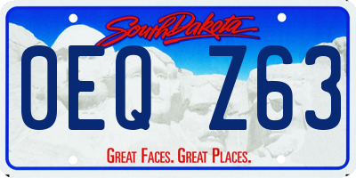 SD license plate 0EQZ63