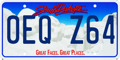 SD license plate 0EQZ64