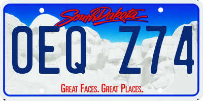 SD license plate 0EQZ74