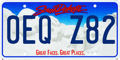 SD license plate 0EQZ82