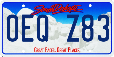 SD license plate 0EQZ83