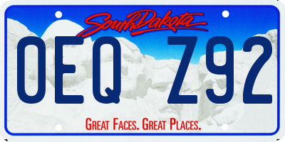 SD license plate 0EQZ92