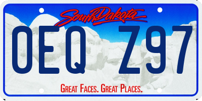 SD license plate 0EQZ97