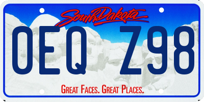 SD license plate 0EQZ98