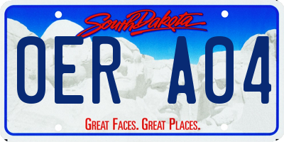 SD license plate 0ERA04