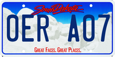 SD license plate 0ERA07