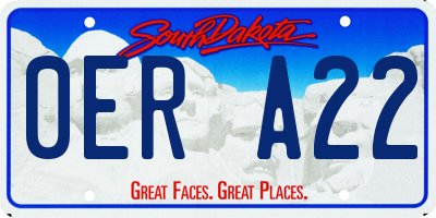 SD license plate 0ERA22