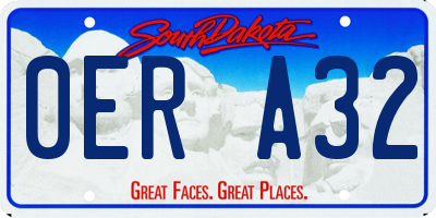 SD license plate 0ERA32