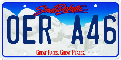 SD license plate 0ERA46